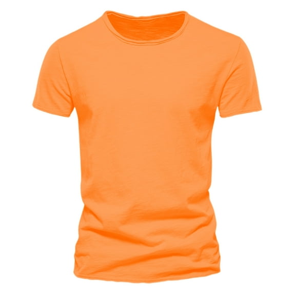 Bcfgryg Mens Fashion Casual Solid Color Cot Ton O Neck Short Sleeve T Shirt Top Pocket T-shirts Men