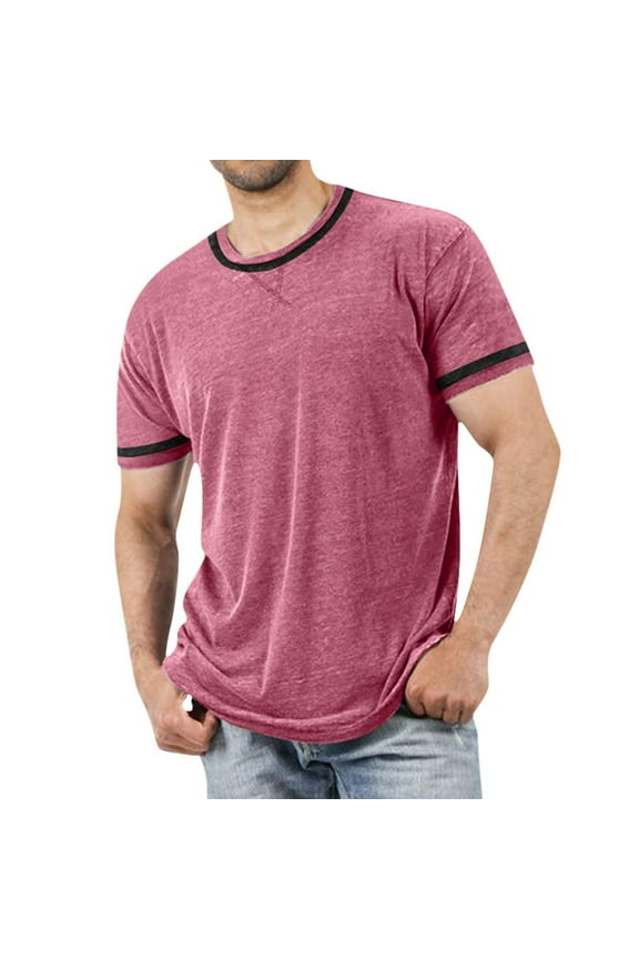 Mens Fashion Deep V Neck Short Sleeved T Shirt Cotton Elastic Bottoming Shirt Small Stand Up Collar In Summer Oversized T-shirts Men