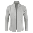 thumbnail image 1 of Bcfgryg Mens Fashion Leisure Solid Wool Knitting Versatile Stand Collar Long Sleeve Long Style Cardigan Coat Cardigans For Men Silver XXL, 1 of 4