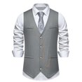 thumbnail image 1 of Bcfgryg Mens Fashion Stripes Retro Casual Suit Vest Men's Jacket Gray XL, 1 of 4