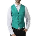 thumbnail image 1 of Bcfgryg Mens Four Seasons V Neck Vest Suit Vest Large Size Groom Man Wedding Party Vest Work Clothes Vest Men's Winter Coat Green L, 1 of 3