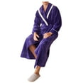thumbnail image 1 of Bcfgryg Mens Fuzzy Robe Mid Length Bathrobe Belted Soft Bath Robes Kimono Robe With Pockets Fall Winter Spa Robes Men’s Loungewear, 1 of 2