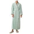 thumbnail image 1 of Bcfgryg Mens Fuzzy Robe Mid Length Bathrobe Belted Soft Bath Robes Kimono Robe With Pockets Fall Winter Spa Robes Men’s Loungewear, 1 of 2