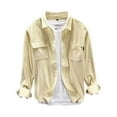 thumbnail image 1 of Bcfgryg Mens Long Sleeve Corduroy Shirts Button Down Cargo Corduroy Shirts Jacket With Pockets Plain Soft Warm Trucker Shirt Big and Tall Men's Shirts, 1 of 4