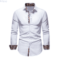 thumbnail image 1 of Bcfgryg Mens Long Sleeved Youth Fashion Casual Lapel Slim Fit Color Shirt Men Shirts Casual White S, 1 of 5