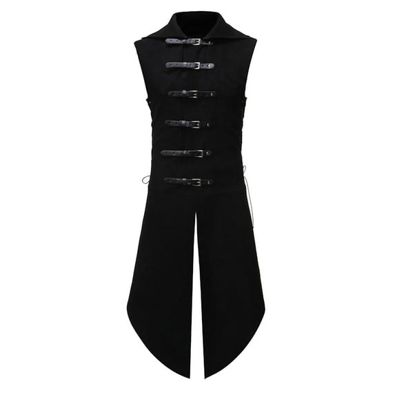 Bcfgryg Mens Retro Gothic Tuxedo Sleeveless Horseback Vest for Men