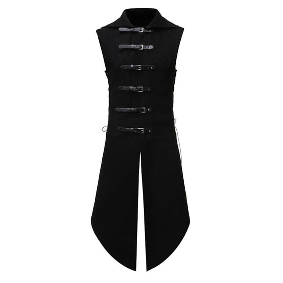 Bcfgryg Mens Retro Gothic Tuxedo Sleeveless Horseback Vest for Men