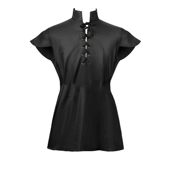 Bcfgryg Mens Medieval Tunic Vintage Shirts Lace Up Performance Shirt Men's Casual Shirts