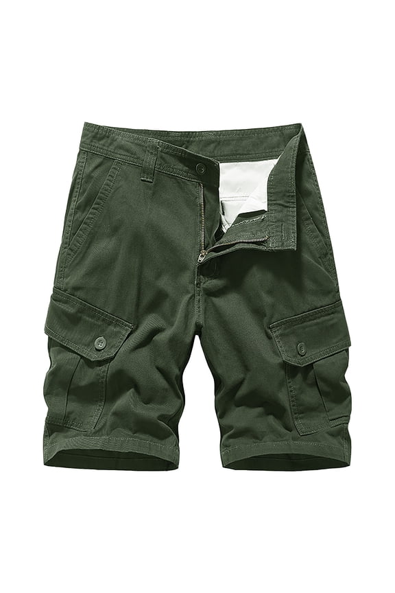 Mens Outdoor Casual Elastic Waist Relaxed Fit Cotton Lightweight Quick Dry Fishing Hiking Work Shorts Cargo Shorts Khaki Shorts Men Army Green 30