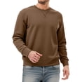 thumbnail image 1 of Bcfgryg Mens Pullover Sweatshirts Crewneck Long Sleeve Tops Solid Color Loose Fit Sweatshirt,Brown XL, 1 of 3