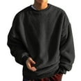 thumbnail image 1 of Bcfgryg Mens Pullover Sweatshirts Crewneck Oversized Warm Long Sleeve Sweatshirt Winter Comfort Tops,Black L, 1 of 5
