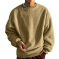 thumbnail image 1 of Bcfgryg Mens Pullover Sweatshirts Crewneck Oversized Warm Long Sleeve Sweatshirt Winter Comfort Tops,Yellow XXL, 1 of 5