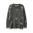 thumbnail image 1 of Bcfgryg Mens Retro Worn Out Sweater Loose Versatile Knit Sweater Jacket Cardigans For Men Gray M, 1 of 2