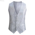 thumbnail image 1 of Bcfgryg Mens Sequins Vest Formal/Leisure V-neck Shiny Bowtie Vest Prom Party Clothes Silver XXL, 1 of 3