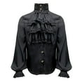 thumbnail image 1 of Bcfgryg Mens Shirt Ruffle Shirts Gothic Performance Clothes Black, 1 of 5