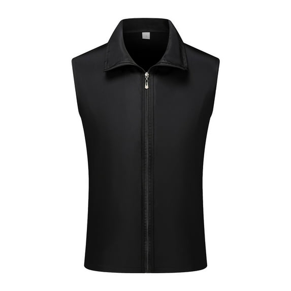 Bcfgryg Mens Sleeveless Vest Top Casual T Shirt Solid Color Hooded Hoodie Lace Up Straight Pockets Lightweight Men's Jacket For Hiking Black L