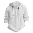thumbnail image 1 of Bcfgryg Mens Solid Color Casual Button Hooded Shirt Top Hooded Shirt Men's Linen Shirts Summer, 1 of 3