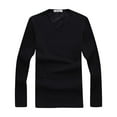 thumbnail image 1 of Bcfgryg Mens Solid Color Long Sleeve V Neck Pullover Plus Size Slim Tshirt Pocket T-shirts Men, 1 of 3