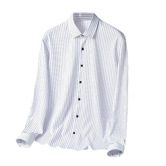 Bcfgryg Mens Solid Color Shirt Long Sleeve Casual Business Non Ironing Shirt Overalls Business Shirts Men