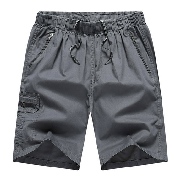 Bcfgryg Mens Sports Casual Elastic Waist Lace Up Shorts European Size Outwear Shorts Men's Shorts For Swimming Dark Gray XL