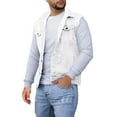 thumbnail image 1 of Bcfgryg Mens Spring And Autumn Fashion Leisure High Street Edge Solid Color Buckle Lapel Slim Denim Jcket Vest Vest Mens Waterproof Jacket White M, 1 of 3