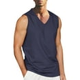 thumbnail image 1 of Bcfgryg Mens Summer Beach Beach Simple Classic Solid Color V Neck Cotton And Sleeveless Shirt T Shirt Vest Lightweight Men's Vest, 1 of 4
