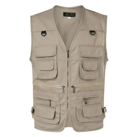 Bcfgryg Mens Summer Photography Tour Fishing Multi Pocket Vest Vest Men's Vest