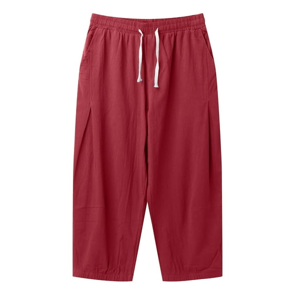 Bcfgryg Mens Summer Thin Loose Casual Pants Sports Nine Point Pants Men’s Pants