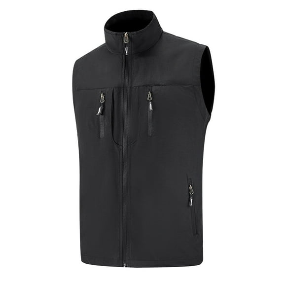 Bcfgryg Mens Thin Coat Pocket Solid Color Outdoor Vest Men's Vest