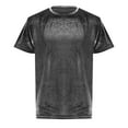 thumbnail image 1 of Bcfgryg Mens Velvet Velour Fashion Hop Slim Simple Short Sleeves T Shirts Plain T-shirts Men, 1 of 5