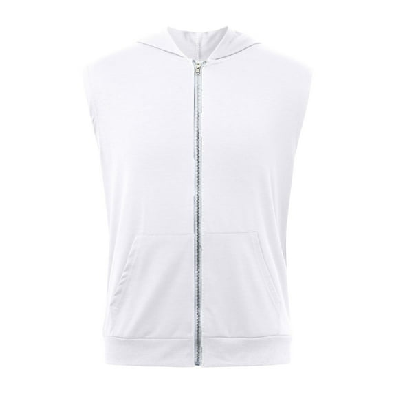 Bcfgryg Mens Workout Hooded Tank Tops Pack Zip Up Sleeveless Gym Shirts Muscle Cut Off T Shirt Bodybuilding Hoodies Men's Work Vest