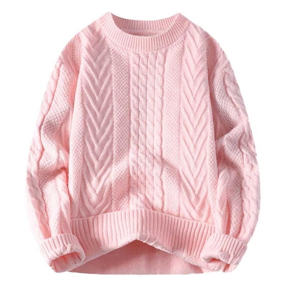Bcfgryg Multicolor Dough Sweater Couple New Knit Slouchy Retro Loose Sweater Coat Mens Cardigans Pink L