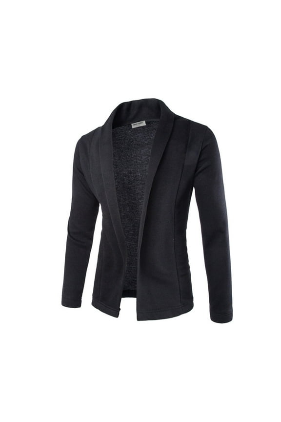 New Long Sleeve Fashion Casual Simple Cardigan Slim Sweater Jacket Men's V Neck Sweater Cardigans For Men Black M