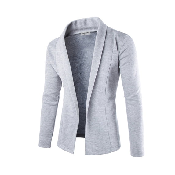 Bcfgryg New Long Sleeve Fashion Casual Simple Cardigan Slim Sweater Jacket Men's V Neck Sweater Cardigans For Men Gray L