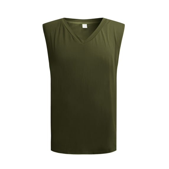 Bcfgryg New Solid Color Mens Loose Vest V Neck Mens Vest Simple Casual Style Lightweight Men's Vest