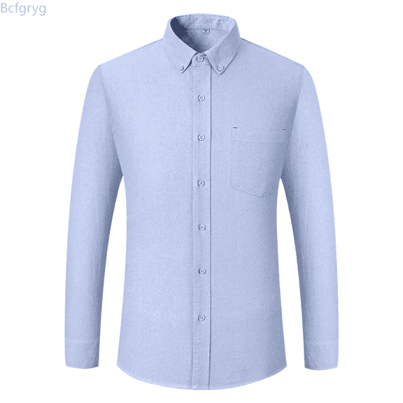 Bcfgryg Shirt Long Sleeve Business Casual Slim Fit Solid Color Classic Woven Dress Shirt For Formal Wear And Smart Everyday Attire Comfortable Stylish Men Shirts Casual Blue 40