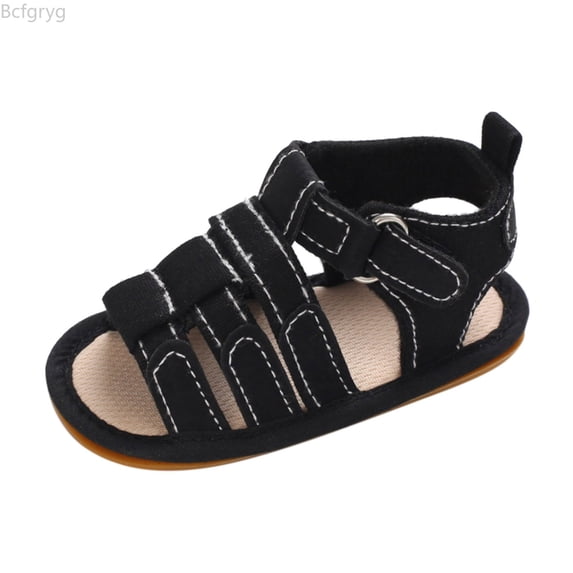 Bcfgryg Spring And Summer Children Baby Toddler Shoes Boys And Girls Sandals Flat Bottom Light Open Toe Hook Loop Solid Color Roman Style Baby Sandals Size 5