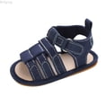 thumbnail image 1 of Bcfgryg Spring And Summer Children Baby Toddler Shoes Boys And Girls Sandals Flat Bottom Light Open Toe Hook Loop Solid Color Roman Style Baby Sandals Size 6, 1 of 5