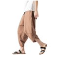thumbnail image 1 of Bcfgryg Summer Cropped Pants Men's Retro Striped Casual Pants Trend Large Size Baggy Wide Leg Knickers Men’s Casual Pants, 1 of 5