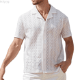 thumbnail image 1 of Bcfgryg Summer Man's Beach Refreshing Casual Fashion Short Sleeve Shirt Men Shirts Casual White L, 1 of 4