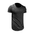 thumbnail image 1 of Bcfgryg Summer New Casual Solid Short Sleeve Perforated T Shirt Men Men T-shirts, 1 of 4