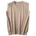 thumbnail image 1 of Bcfgryg Sweater Vest Men's Sleeveless Knitted Vest V Neck Knitted Vest Spring Plain Sleeveless Knitted For Men Mens Cardigans Yellow XXL, 1 of 4