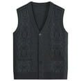 thumbnail image 1 of Bcfgryg Sweater Vest Men's Sleeveless Knitted Vest V Neck Knitted Vest Spring Plain Sleeveless Knitted For Men Mens Sweater Black 105, 1 of 3