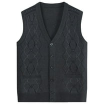 Bcfgryg Sweater Vest Men's Sleeveless Knitted Vest V Neck Knitted Vest Spring Plain Sleeveless Knitted For Men Mens Sweater Black 105