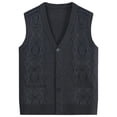 thumbnail image 1 of Bcfgryg Sweater Vest Men's Sleeveless Knitted Vest V Neck Knitted Vest Spring Plain Sleeveless Knitted For Men Mens Sweater Black 130, 1 of 3