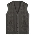 thumbnail image 1 of Bcfgryg Sweater Vest Men's Sleeveless Knitted Vest V Neck Knitted Vest Spring Plain Sleeveless Knitted For Men Mens Sweater Yellow 125, 1 of 3