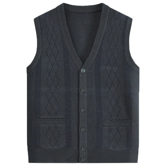 Bcfgryg Sweater Vest Men's Sleeveless Knitted Vest V Neck Knitted Vest Spring Plain Sleeveless Knitted For Men Sweaters For Men Gray 105