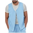 thumbnail image 1 of Bcfgryg Vest Men Lapel Sleeveless Slim Fit For Men With Vintage Casual Vests Lightweight Men's Jacket For Hiking Blue XXXL, 1 of 5