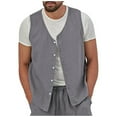 thumbnail image 1 of Bcfgryg Vest Men Lapel Sleeveless Slim Fit For Men With Vintage Casual Vests Lightweight Men's Jacket For Hiking Silver L, 1 of 5