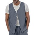 thumbnail image 1 of Bcfgryg Vest Men Lapel Sleeveless Slim Fit For Men With Vintage Casual Vests Vest for Men, 1 of 5